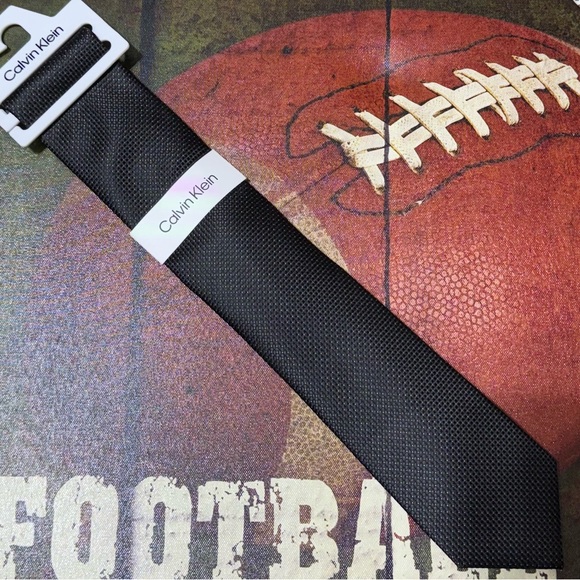 NEW CALVIN KLEIN X MEN SLIM TIE ALL BLACK SILK DOT SUIT CASUAL DRESS SHIRT PARTY - Picture 10 of 11